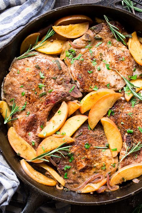 I marinade them for a few hours and then sautee it on the stove top.turns out i didn't have time to marinade it and had bone in pork chops. One-Skillet Pork Chops with Apples {Paleo, Whole30} | The ...