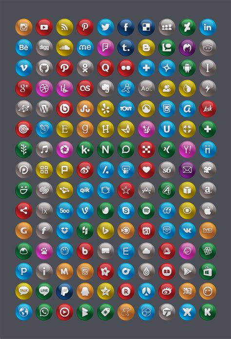 150 Glossy Social Media Icons | 512 Px PNGs & Vector Ai File | Social 