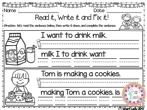 Fix It Up Sentences Teaching Reading Writing Sentences