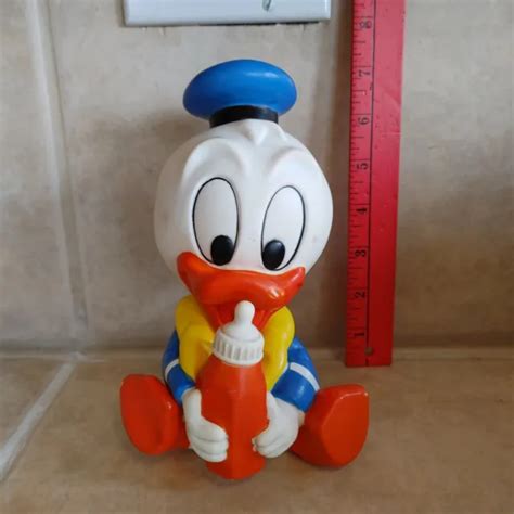Vintage Shelcore 1980s Walt Disney Baby Donald Duck Rubber Toy £1964