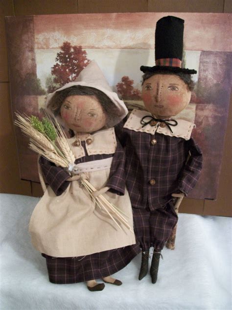 Pattern Primitive Dollsadorable Pilgrim Coupleoriginal By Etsy
