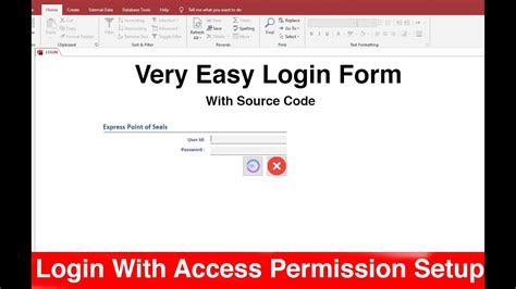 How To Create Simple Login Form With Microsoft Access Vba Code Very