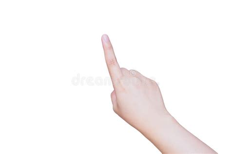 Female Hand Touching Or Pointing To Something Isolated On White Stock Image Image Of Upwards
