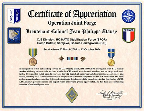 Army Certificate Of Appreciation Template 4 Templates Example
