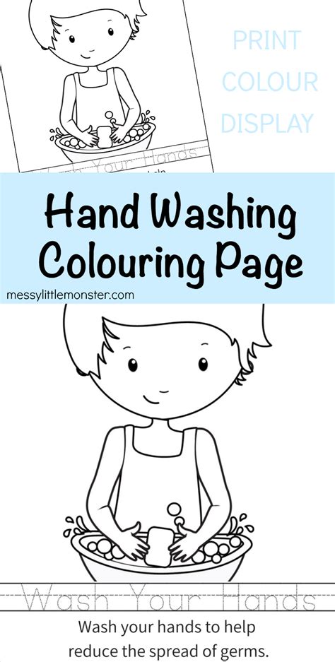 Wash Your Hands Coloring Page Davis Cespre