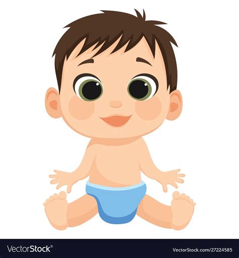 Cartoony Child A Cute Baby Vector Image On Vectorstock Baby