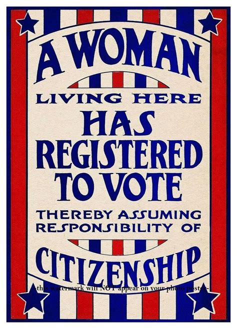 5x7 Womens Suffrage Vote Poster Photo Retro 1920 Woman Right Etsy