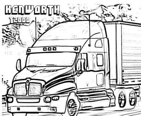 From airplanes or cars coloring pages to trains and trucks coloring pages, you can find them all on our website. Kenworth T2000 Truck - Truck car coloring pages | Truck ...
