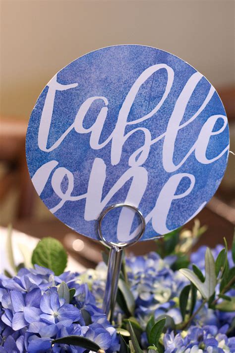Pantones Color Of The Yearserenity Inspired Table Number And Floral