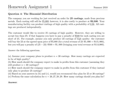 Solved Homework Assignment 1 Summer 2018 Question 4 The Chegg Com