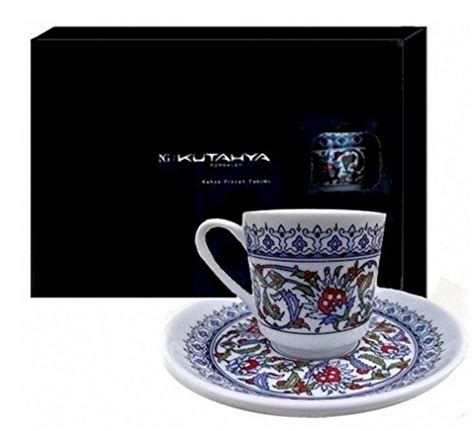 Buy Kutahya Classic Turkish Coffee Cup Boxed Set With 6 Cups And 6