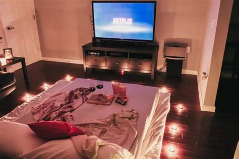 Netflix And Chill Romantic Date Night Ideas Romantic Movie Night Indoor Movie Night