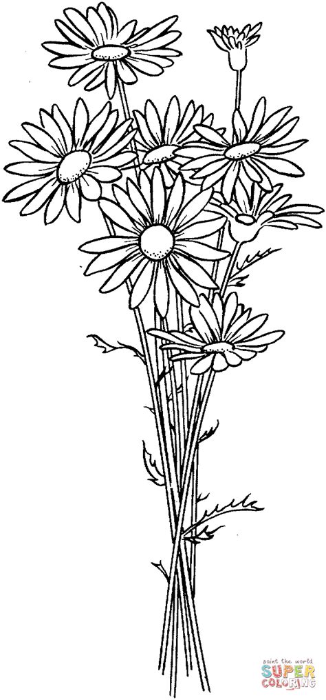 There are a lot of coloring pages for kids on our website my coloring pages, for example: Daisies coloring page | SuperColoring.com | Flower ...