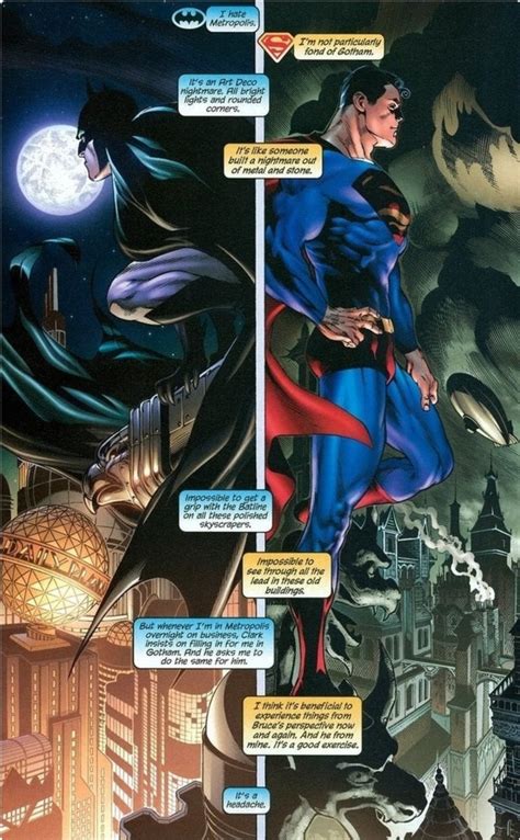 Comic Excerpt Supermanbatman 53 What Superman And Batman Think Of Each Others Cities