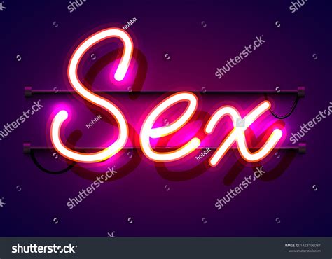 Neon Sign Word Sex On Dark Stock Vector Royalty Free 1423196087