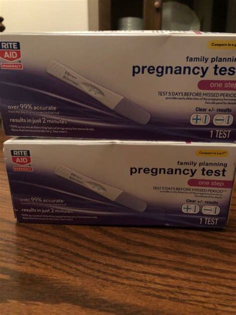 Rite Aid Pregnancy Tests Expires 2021 Lot Of 2 Boxes 1 Test Per Box Ebay