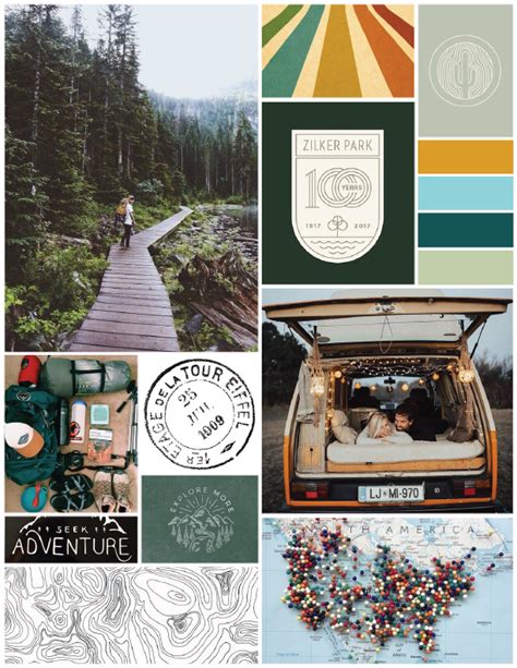 Branding Mood Board For Adventure Brand Natural Colors Inspired By