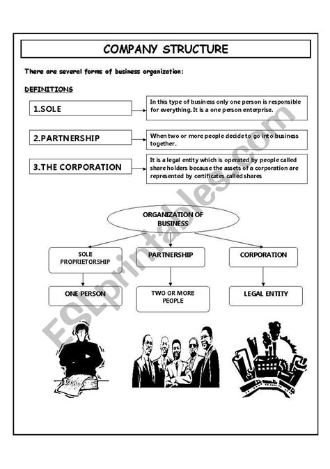 Company Structure Esl Worksheet By Antoarg