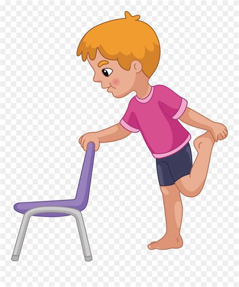 Transparent Kids Stretching Clipart Chair Exercises Clipart Png