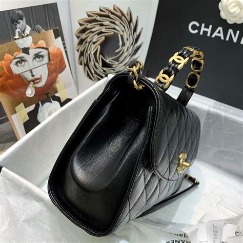 Chanel As2478 Flap Cc Wrapped Bag With Top Handle Black Wholesales