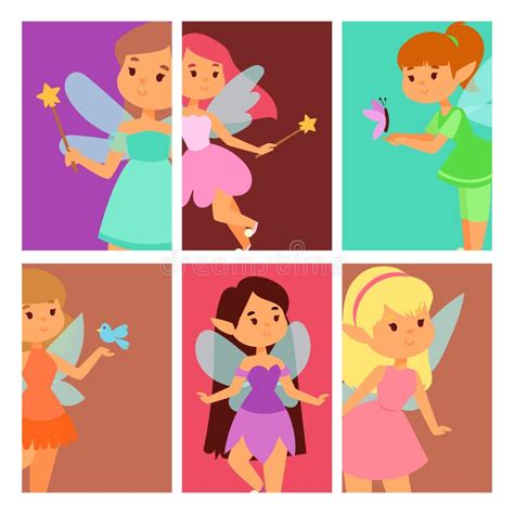 Fairies Princess Fairy Girl Vector Character Cute Beautiful Style