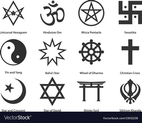 Icon Set Of World Religious Symbols Royalty Free Vector