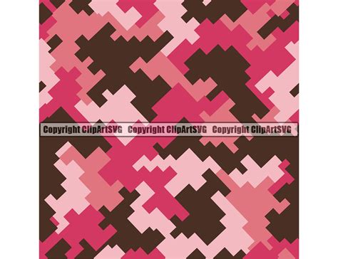 Pink Digital Camo Camouflage Seamless Pattern Army Print Etsy