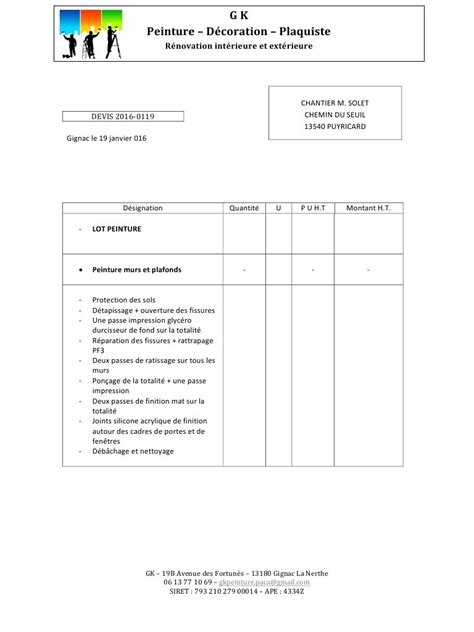 Feb 27, 2014 · pour être certain que votre devis peinture soit 100% légal et vous protège en cas de litige, voici les informations obligatoires à y placer. Logiciel devis peinture auto entrepreneur - Planetbowling117