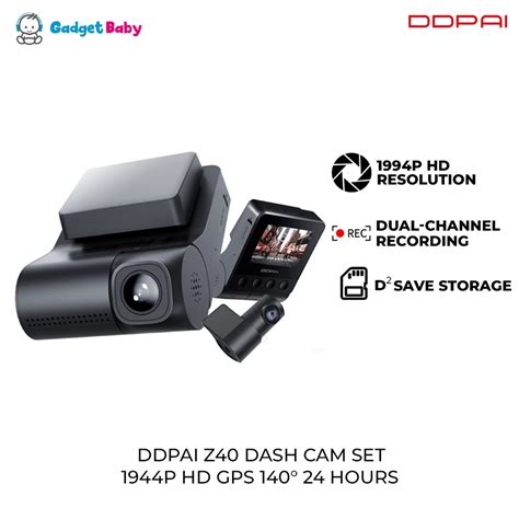 DDPAI Z40 Dash Cam Set With Rear Camera Set 1944p HD GPS 140 24 Hours