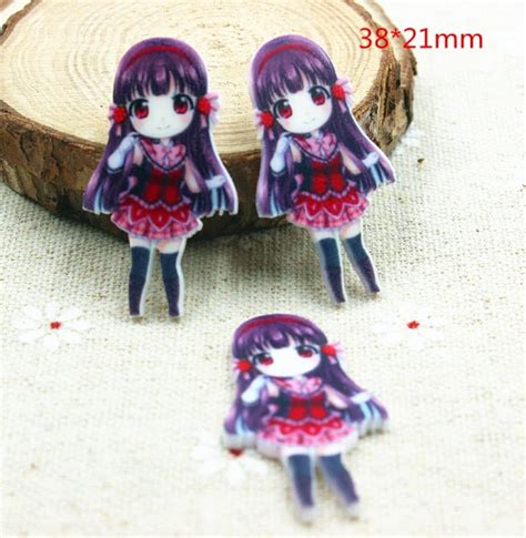 30pcs flatback resin cartoon japanese anime girl character planar resin diy craft accessories b