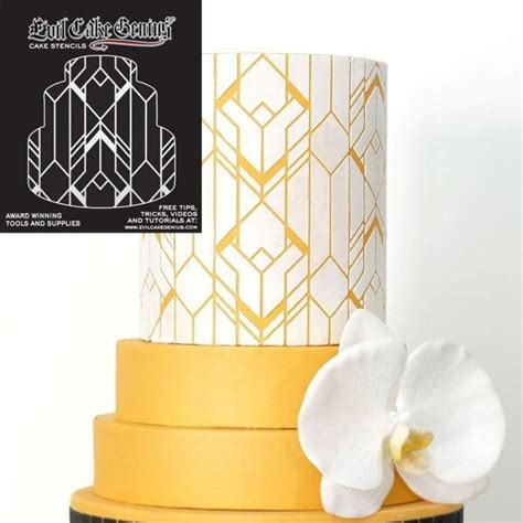 Evil Cake Genius Art Deco Geometric Stencil Sugar Love Designs