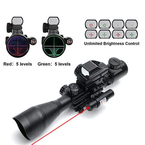 Hunting Airsofts Riflescope 4 12x50 Eg 3 In 1 Tactical Air Gun Red Dot