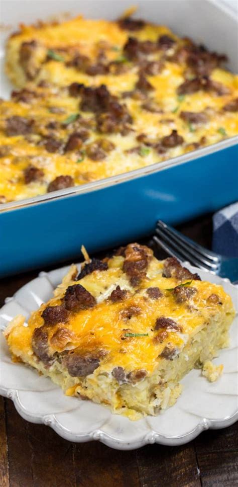 Easy Hash Brown Casserole Eggs Sausage And Cheese Crazy For Crust