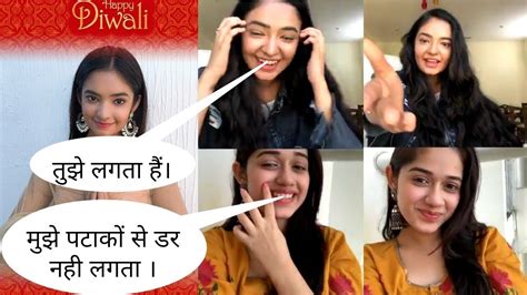 Anushka Sen Diwali Special Live Video Anushka Sen And Jannat Zubair Rahmani Live Video Youtube