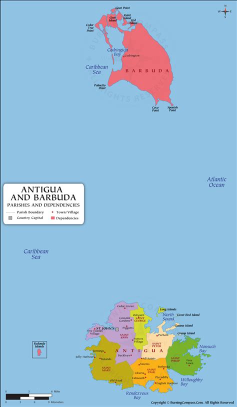 Antigua And Barbuda Parish Map Antigua And Barbuda Dependencies