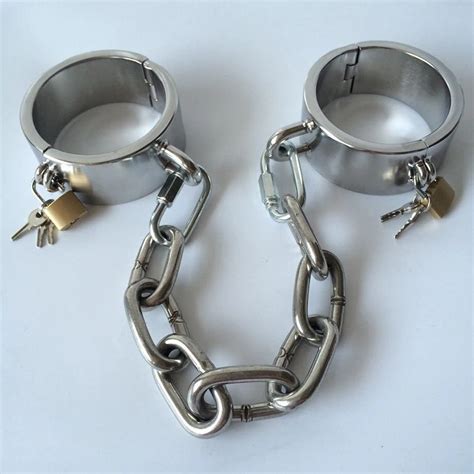 Buy Chain Long 36cm Stainless Steel Slave Leg Cuffs Bdsm Fetish Adult Sex Toys