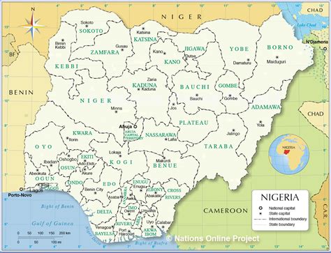 Administrative Map Of Nigeria Nations Online Project