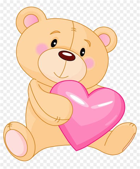 Transparent Cute Teddy With Pink Heart Png Clipart Teddy Bear Clip