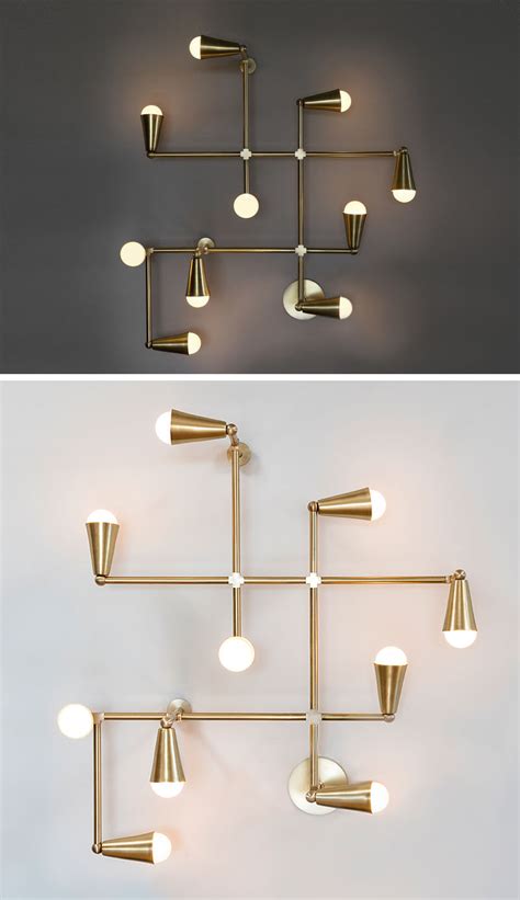This Sculptural Brass Light Could Also Double As Art For Your Walls Or