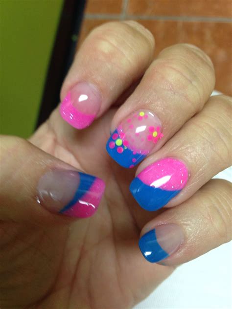 Turn Heads With Hot Pink And Blue Nails The Fshn