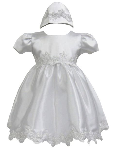 Baby Girl Toddler Christening Baptism Formal Dress Gown W Bonnet Sz 0