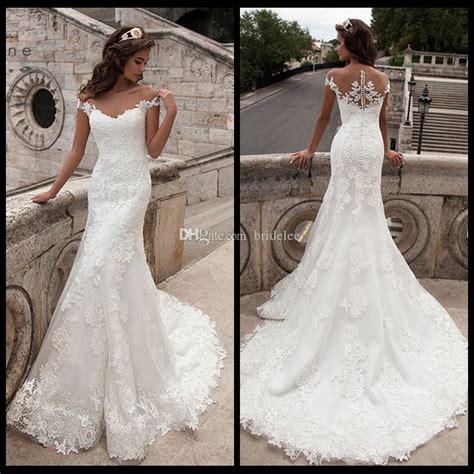 Brautkleid fit and flair, brautkleid fit and flare spitze, brautkleid figurbetont, meerjungfrau, mermaid, spitze, brautmode mainz, brautkleider wiesbaden, wedding dresses. Großhandel 2019 Vintage Mermaid Brautkleid Full Length ...