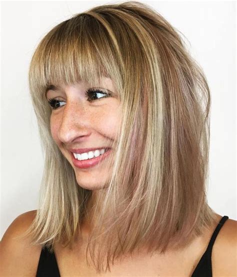 20 Modern Ways To Style A Long Bob With Bangs Long Bob With Bangs