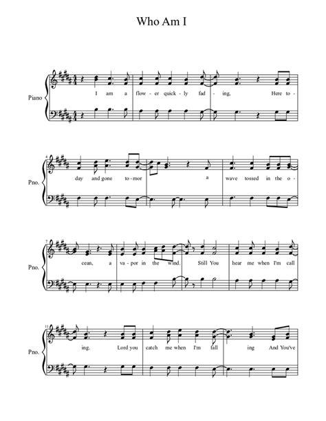 Who Am I Sheet Music For Piano Solo