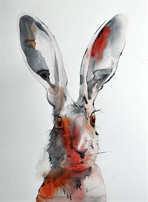 Hare Original Watercolor Painting One Of A Kind Artwork Etsy
