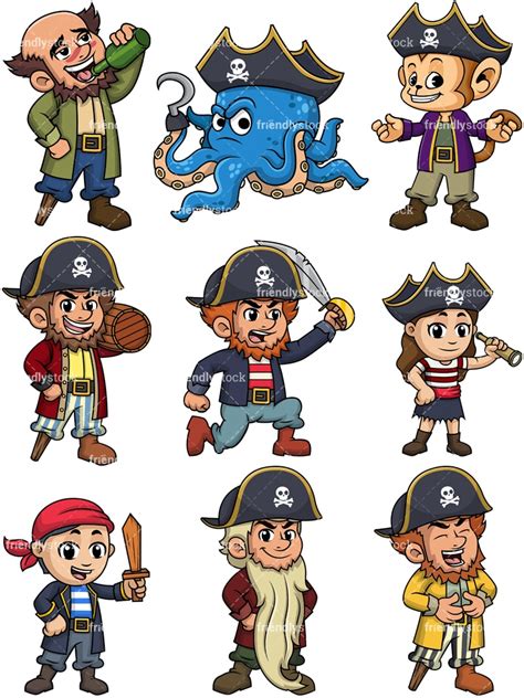 Vector Pirates Cartoon Clipart Friendlystock