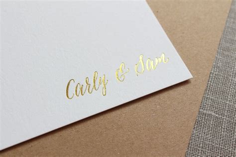 Gold Foil Personalized Stationery Custom Note Cards Wedding Etsy