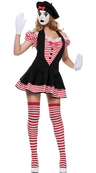 Candy Striped Mime Costume Sexy Circus Mime Costumes Sexy Adult Mime Costumes