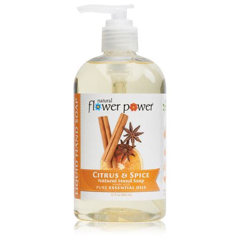 Citrus And Spice Natural Liquid Hand Soap 12 Ounce Natural Flower Power