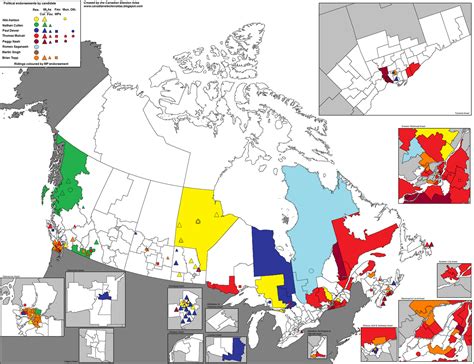 Canadian Election Atlas Ndp Leadership Endorsement Map As Of Feb 4
